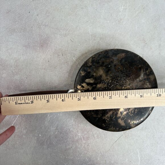 Vtg Italy Silent Butler Crumb Catcher Ash Tray Wood Handle El De Uberti - Picture 8 of 9